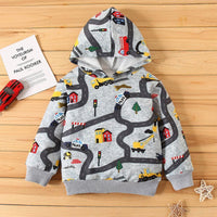 Boys Cartoon Car Hooded Top Wholesale Boys Clothing - PrettyKid