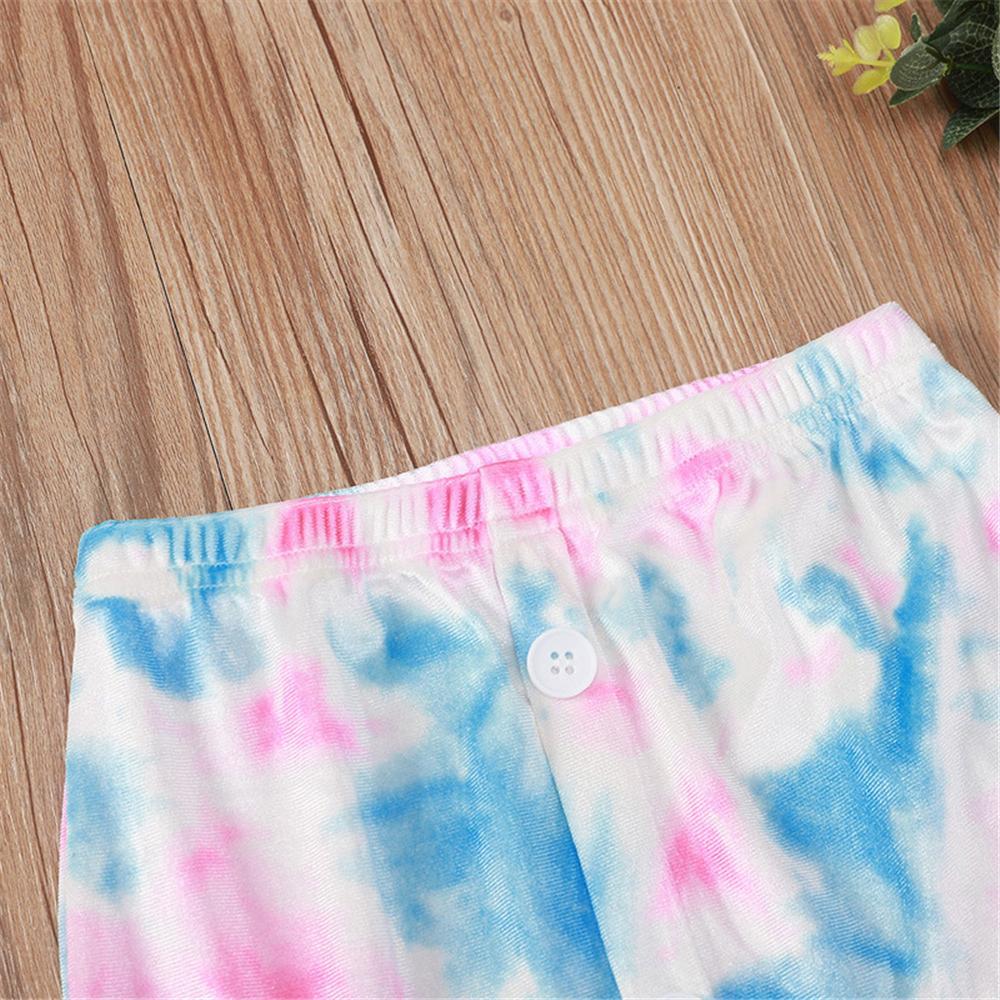 Girls Unicorn Tie Dye Long Sleeve Top & Skirt Wholesale Little Girl Clothing - PrettyKid