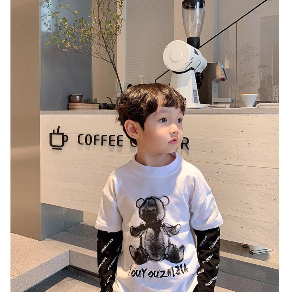 Boys Cartoon Little Bear Printed Shirt Little Boy T Shirts - PrettyKid