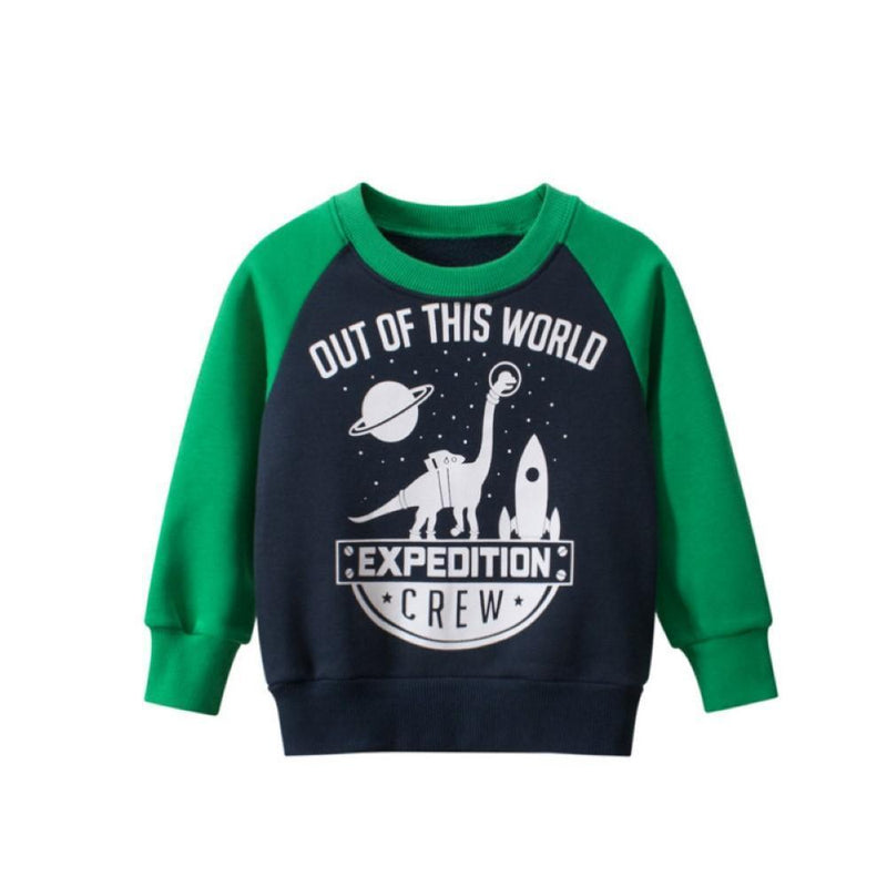 Kid Boys Universe Dinosaur Printed Top Wholesale Toddler Boy Clothes - PrettyKid