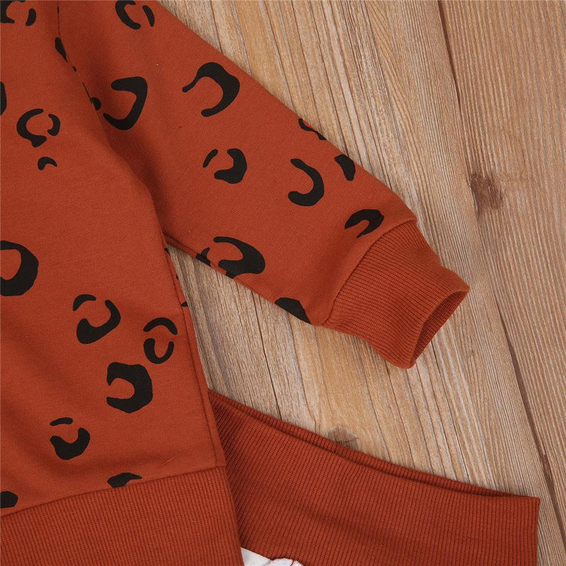 Unisex Long Sleeve Leopard Cardigan Top & Striped Pants Bulk Kids Clothes - PrettyKid
