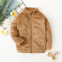 Unisex Long Sleeve Zipper Solid Color Winter Coat Trendy Kids Wholesale Clothing - PrettyKid