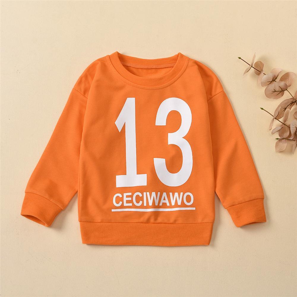 Boys Number Printed Long Sleeve Casual Tops Baby Boys Clothes Wholesale - PrettyKid