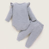 Baby Girls Letter Ruffle Long Sleeve Casual Romper & Pants Wholesale Baby Outfits - PrettyKid