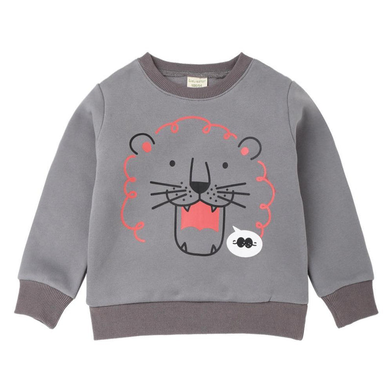 Unisex Cartoon Lion Casual Long Sleeve Top Wholesale Kid Clothing - PrettyKid