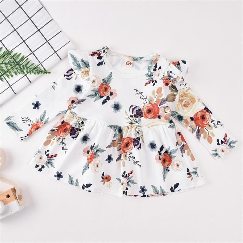 Baby Girl Three-piece Floral Top and Trousers and Headband - PrettyKid