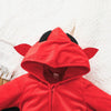 Baby Halloween Bat Jumpsuit In Red - PrettyKid