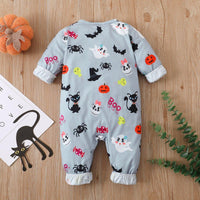 Baby Cartoon Printed Long SleeveHalloween Jumpsuit Wholesale Baby Clothes - PrettyKid