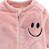 Baby Long Sleeve Zipper Smile Fleece Jumpsuit - PrettyKid