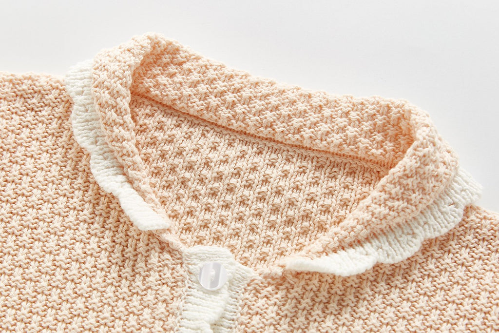 Baby Girl Lapel Collar Knit Cardigan - PrettyKid