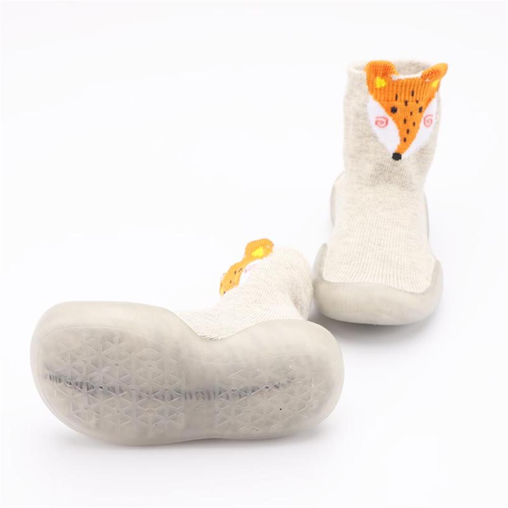 Baby knitted Long Top Cartoon Printed Comfy Sock Flats Shoes - PrettyKid