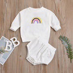 Baby Girls Casual Long Sleeve Rainbow Top & Short Baby Clothes Suppliers - PrettyKid
