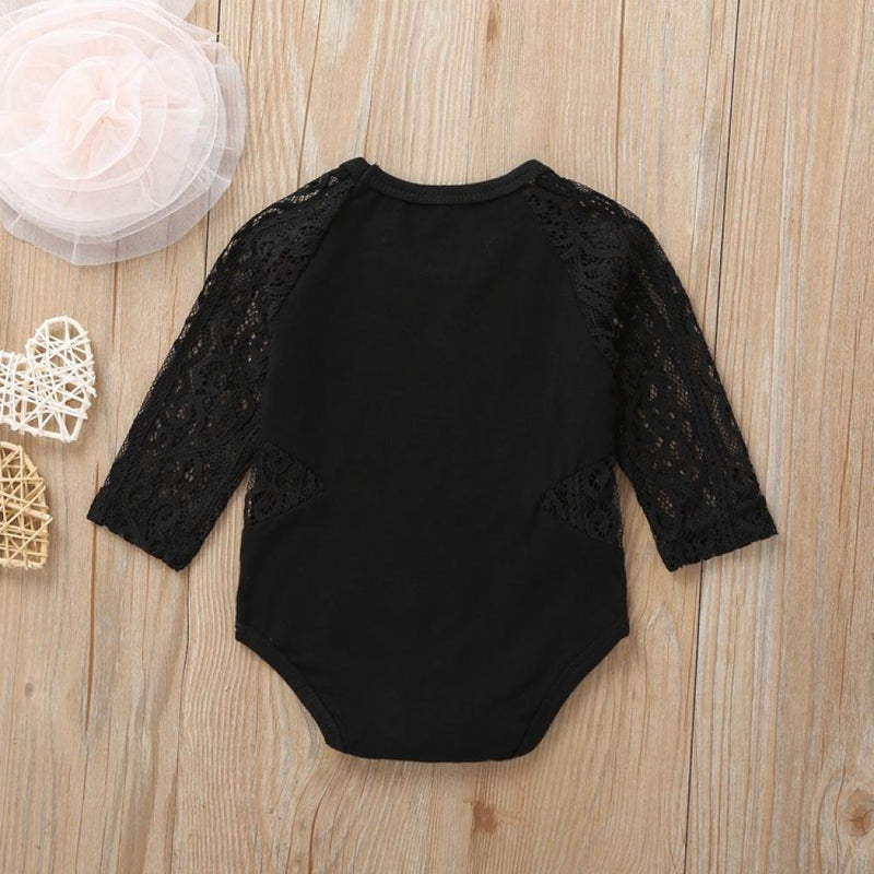 Baby Girls Solid Long Sleeve Lace Romper Baby Clothes Suppliers - PrettyKid