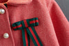Girls Button Long Sleeve Woollen Coat Wholesale Little Girl Clothing - PrettyKid