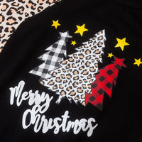 Baby Girls Leopard Christmas Letter Printed Long Sleeve Romper Baby Clothing Cheap Wholesale - PrettyKid