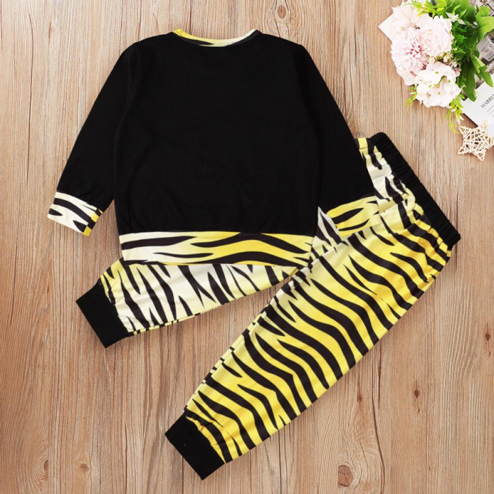 Boys Letter Printed Tiger Printed Top & Pants Kids Wholesale Clothing - PrettyKid