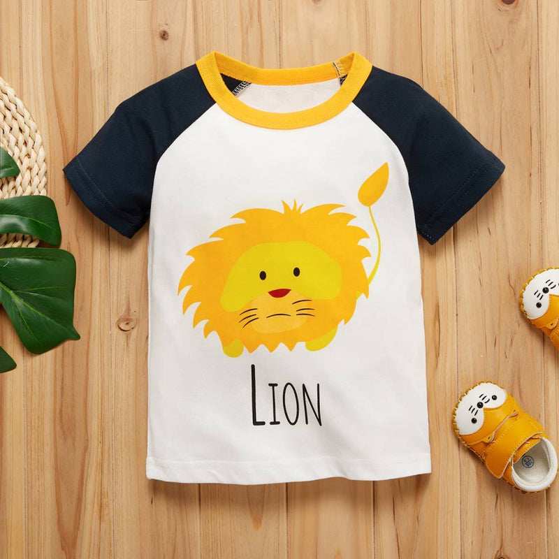 COTTNBABY Baby Unisex Casual Animal & Lion Tee - PrettyKid