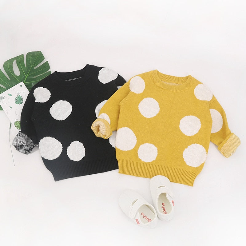 fashion Children Baby Sweaters Dot Boys Sweaters Winter Girls Sweaters Knit Kids Wholesale - PrettyKid