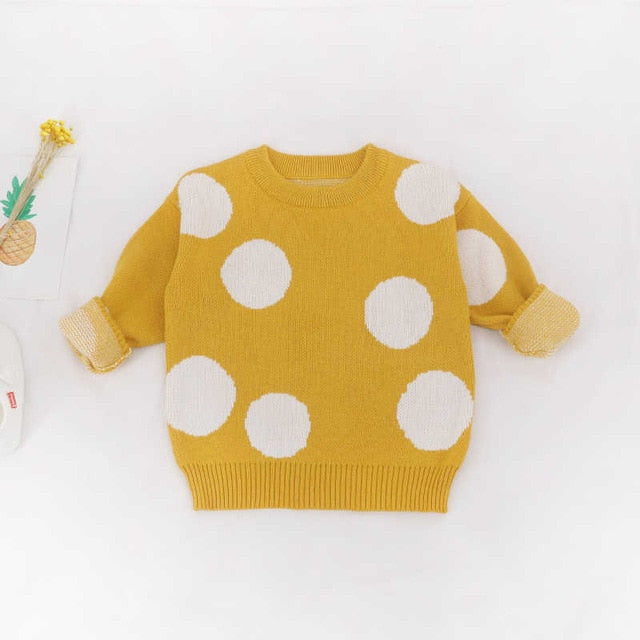 fashion Children Baby Sweaters Dot Boys Sweaters Winter Girls Sweaters Knit Kids Wholesale - PrettyKid