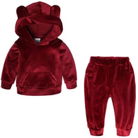 Baby Boys Girls Velvet Hooded Clothing Set for Tracksuits Children Clothes Set Supplier - PrettyKid