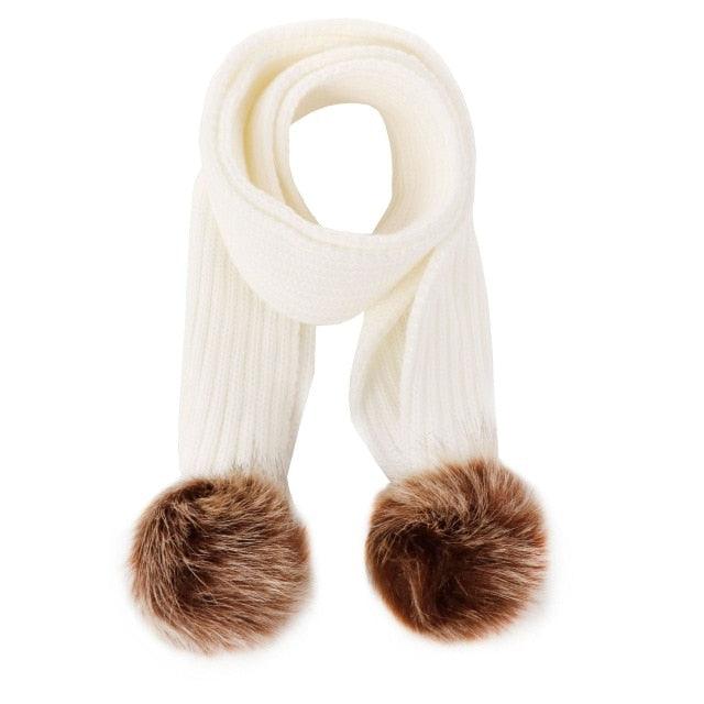 Stylish Newborn Baby Children Baby Solid Color Scarves Winter Warm Baby Girl Hat For Baby Boy Suit Infant Set Wholesale - PrettyKid