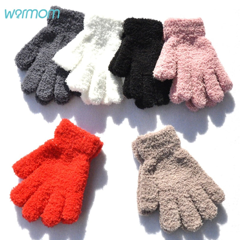 Stylish Warmom Coral Fleece Thicken Kids Gloves Winter Children Baby Full Finger Soft Kids Gloves Vendor - PrettyKid