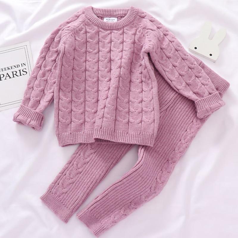 Girls Boys Suit Fall Baby Boys Girls Clothing Sets Winter knitting Infant Boys Knit Tracksuits Vendor - PrettyKid