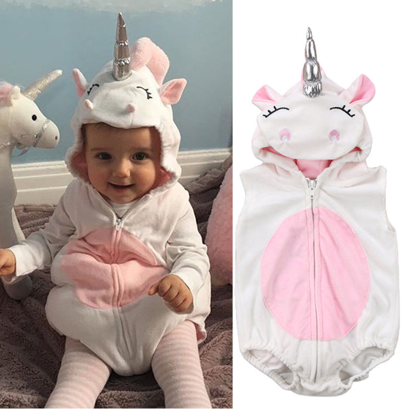 2021 Spring Unicorn Baby Girls Fleece Romper Jumpsuit Supplier - PrettyKid
