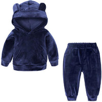 Baby Boys Girls Velvet Hooded Clothing Set for Tracksuits Children Clothes Set Supplier - PrettyKid