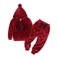 Baby Boys Girls Velvet Hooded Clothing Set for Tracksuits Children Clothes Set Supplier - PrettyKid