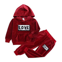 Baby Boys Girls Velvet Hooded Clothing Set for Tracksuits Children Clothes Set Supplier - PrettyKid