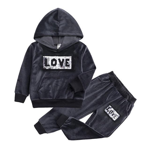 Baby Boys Girls Velvet Hooded Clothing Set for Tracksuits Children Clothes Set Supplier - PrettyKid