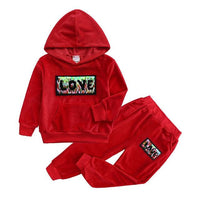 Baby Boys Girls Velvet Hooded Clothing Set for Tracksuits Children Clothes Set Supplier - PrettyKid