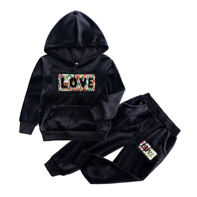 Baby Boys Girls Velvet Hooded Clothing Set for Tracksuits Children Clothes Set Supplier - PrettyKid