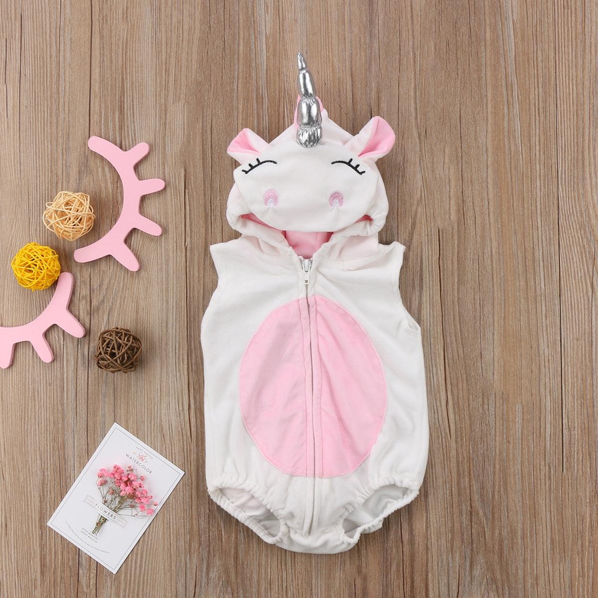 2021 Spring Unicorn Baby Girls Fleece Romper Jumpsuit Supplier - PrettyKid