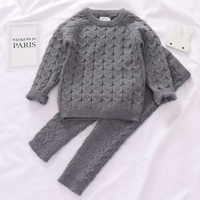 Girls Boys Suit Fall Baby Boys Girls Clothing Sets Winter knitting Infant Boys Knit Tracksuits Vendor - PrettyKid