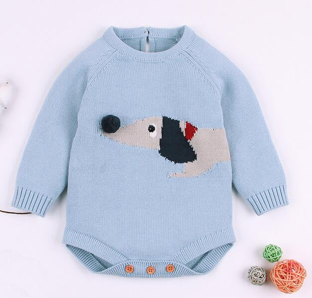 Baby Boy Girl Long Sleeve Solid Color Knitted Warm Romper Jumpsuit Playsuit Supplier Wholesale - PrettyKid