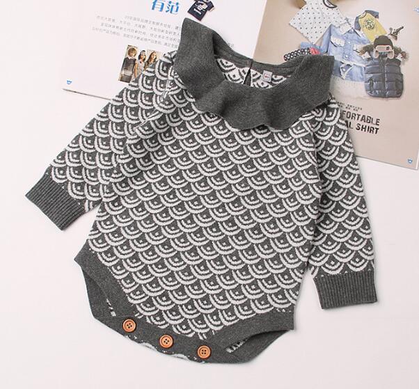 Baby Boy Girl Long Sleeve Solid Color Knitted Warm Romper Jumpsuit Playsuit Supplier Wholesale - PrettyKid