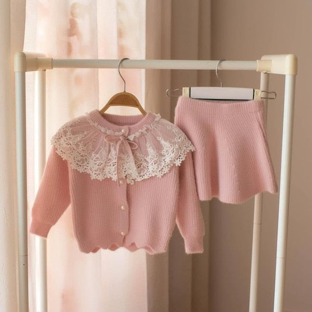 baby girls Clothes set Lace Wool suit for girl Spring Kids Clothing Children Shirt Wholesale - PrettyKid