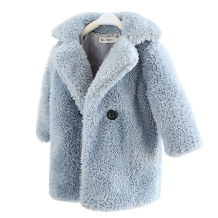 2-12 Years Children Fur Coat Baby Warm Jacket Girls Long Overcoat Winter Kids girls Casual Supplier - PrettyKid