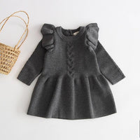 Stylish Dress For Baby Girls Autumn Winter Long Sleeve Sweater Dress Newborn Dress Infant Princess Dress Wholesale - PrettyKid