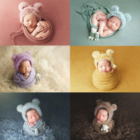 Newborn Infant Knitted Baby Boys Girls Faux Fur Hat Strong Stretch Blanket Supplier - PrettyKid