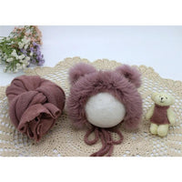 Newborn Infant Knitted Baby Boys Girls Faux Fur Hat Strong Stretch Blanket Supplier - PrettyKid