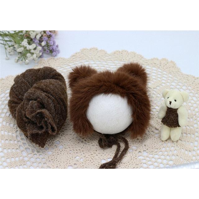 Newborn Infant Knitted Baby Boys Girls Faux Fur Hat Strong Stretch Blanket Supplier - PrettyKid