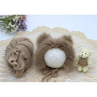 Newborn Infant Knitted Baby Boys Girls Faux Fur Hat Strong Stretch Blanket Supplier - PrettyKid