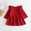 2021 Newborn Baby Girls Spring Winter Wholesale Long Sleeve Ruched Dresses - PrettyKid