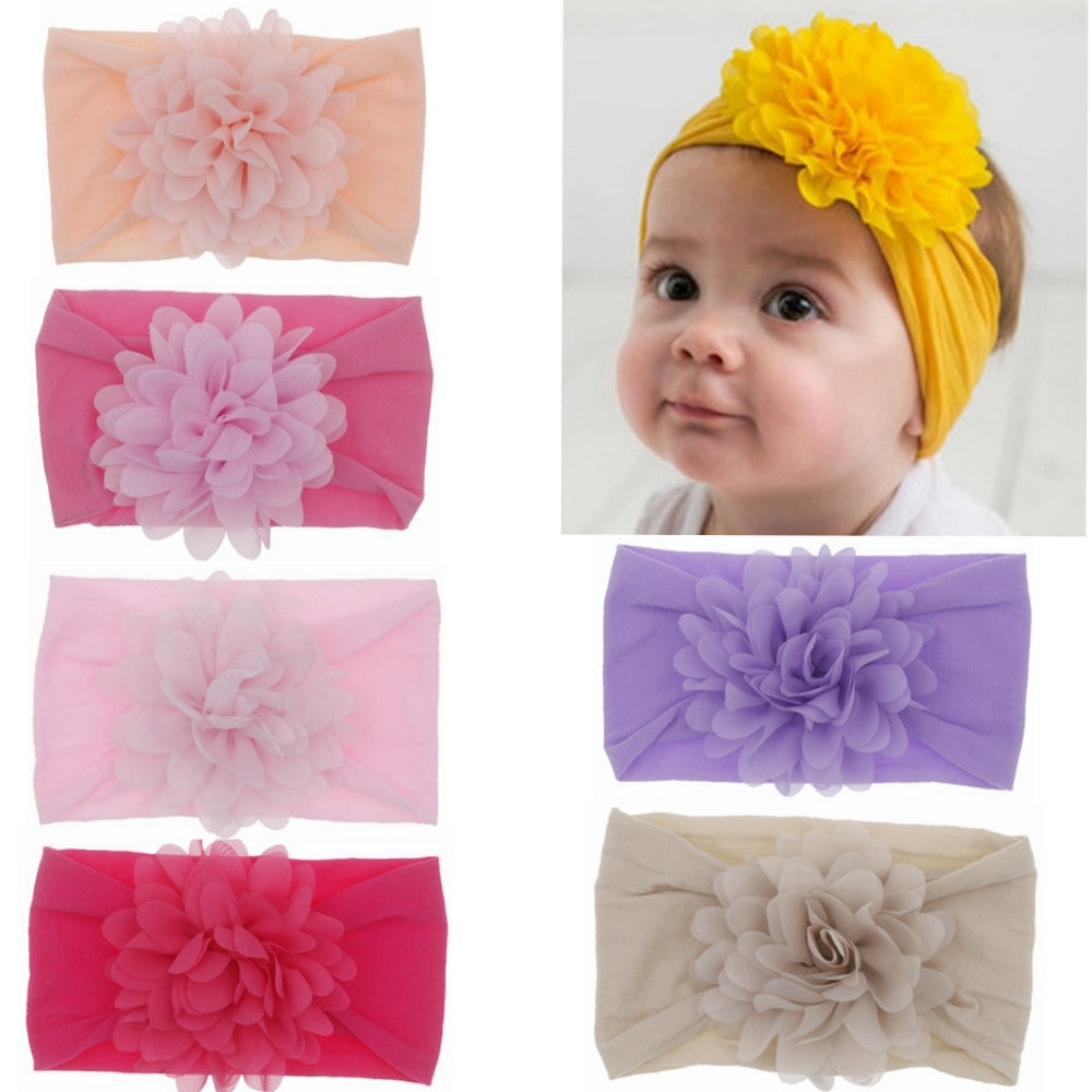 Baby Headband Big Chiffon Flower Headbands Bow Girl Toddler Hair Accessories Manufactuer - PrettyKid