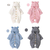 Newborn Baby Boy Girls Bear Ear Sweater Jumpsuit Outfits wholesale manufacture - PrettyKid