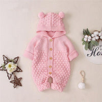 Newborn Baby Boy Girls Bear Ear Sweater Jumpsuit Outfits wholesale manufacture - PrettyKid