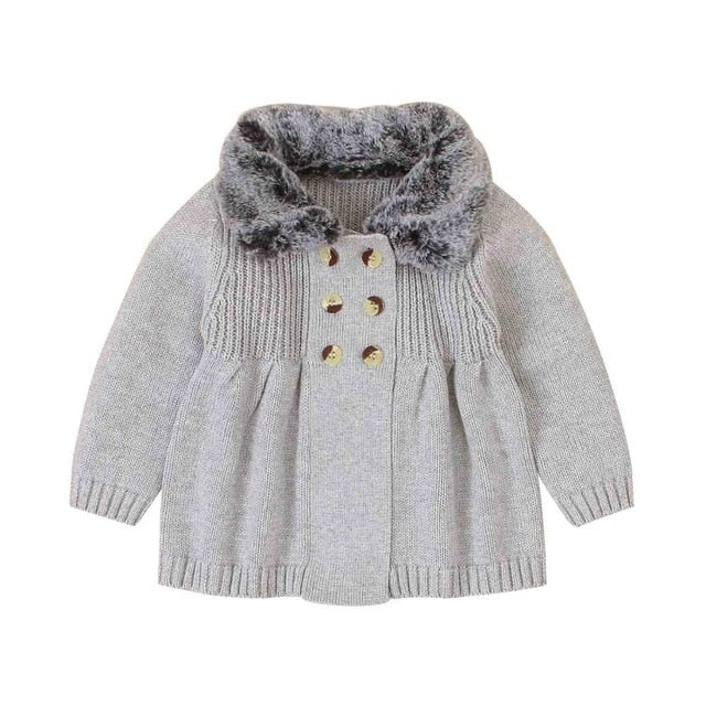 Baby Sweaters vintage Cardigans Winter Warm Knitted Newborn Bebes Girls Jackets Coats Long Sleeve Toddler Kids Knitwear wholesale - PrettyKid